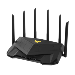 ASUS TUF Gaming AX6000 Dual Band WiFi 6 Gaming Router with dedicated Gaming Port, Dual 2.5G Port, 3steps port forwarding, AiMesh for mesh WiFi, AiProtection Pro network security and AURA RGB lighting ASUS TUF Gaming AX6000 Dual Band WiFi 6 Gaming Router with dedicated Gaming Port, Dual 2.5G Port, 3steps port forwarding, AiMesh for mesh WiFi, AiProtection Pro network security and AURA RGB lighting